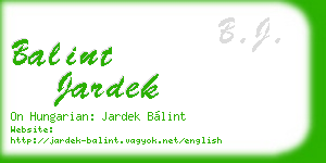 balint jardek business card